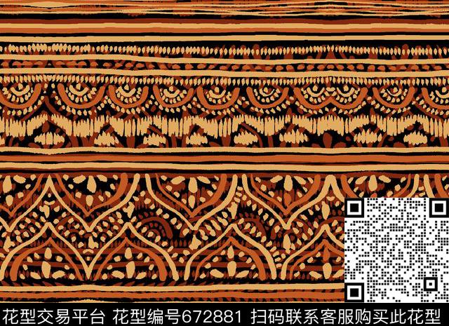 可爱条纹传统印花华亿平台下载（图片编号: 672881） - 瓦栏（Walan）