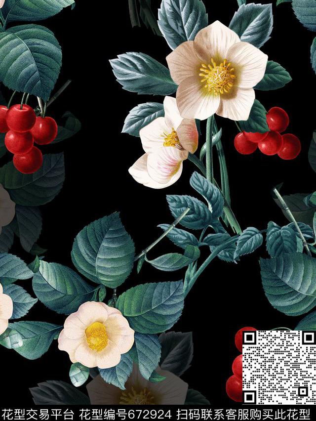 植物花卉女装华亿平台数码印花华亿平台下载（图片编号: 672924） - 瓦栏（Walan）