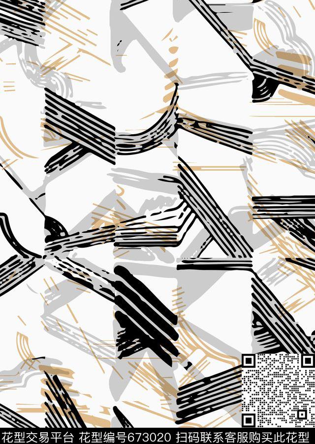 几何肌理抽象传统印花华亿平台下载（图片编号: 673020） - 瓦栏（Walan）