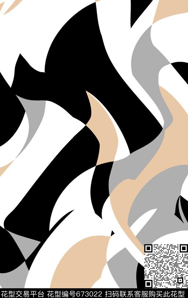 几何肌理抽象传统印花华亿平台下载（图片编号: 673022） - 瓦栏（Walan）