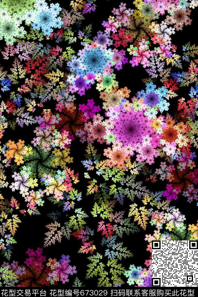 别样花卉。叶子数码印花华亿平台下载（图片编号: 673029） - 瓦栏（Walan）