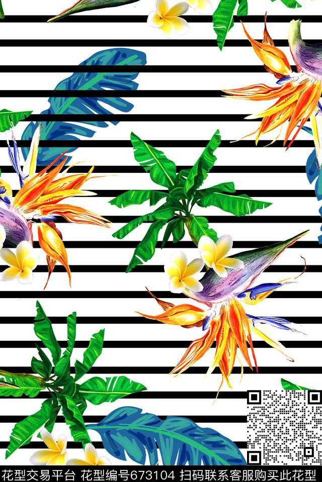 热带花卉女装数码印花华亿平台下载（图片编号: 673104） - 瓦栏（Walan）
