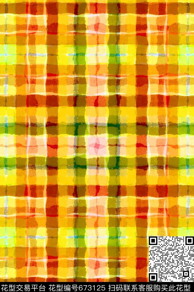 苏格兰格格子衫格子条纹数码印花华亿平台下载（图片编号: 673125） - 瓦栏（Walan）