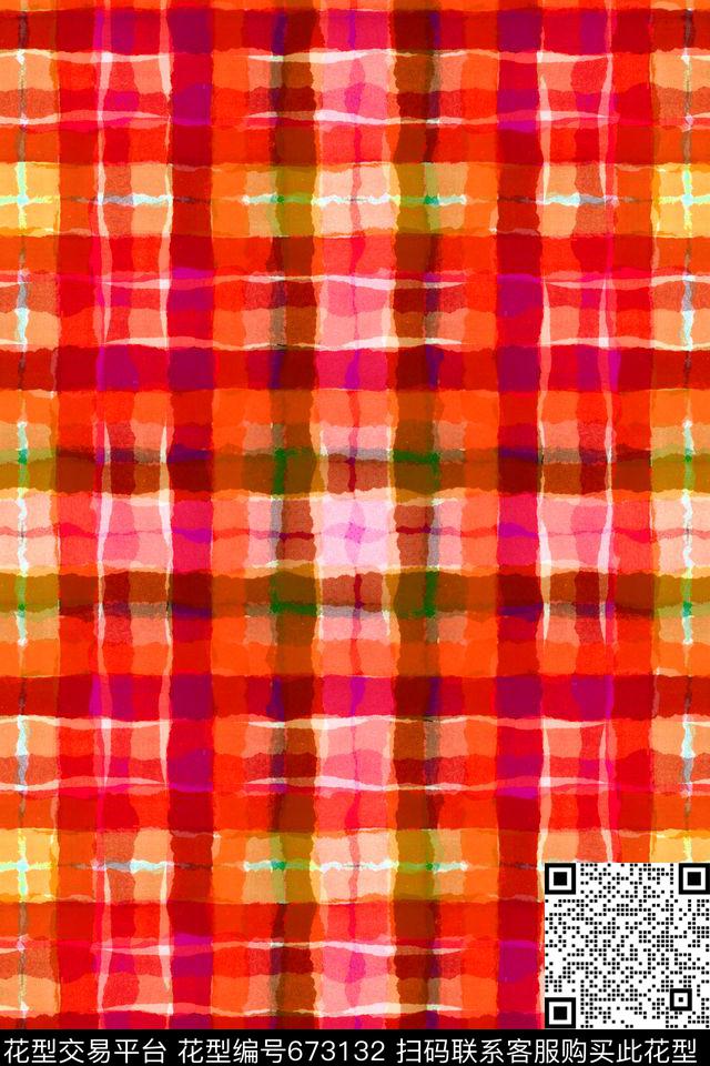 苏格兰格格子衫格子条纹数码印花华亿平台下载（图片编号: 673132） - 瓦栏（Walan）