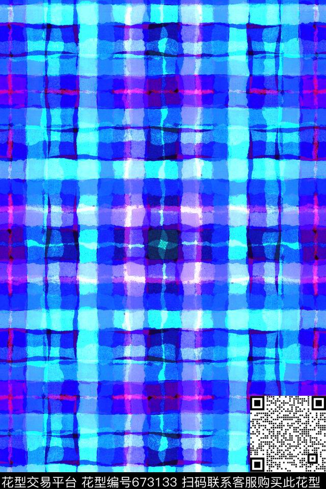苏格兰格格子衫格子条纹数码印花华亿平台下载（图片编号: 673133） - 瓦栏（Walan）