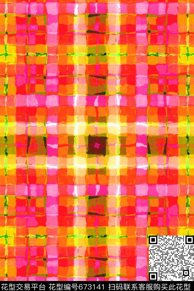 苏格兰格格子衫格子条纹数码印花华亿平台下载（图片编号: 673141） - 瓦栏（Walan）
