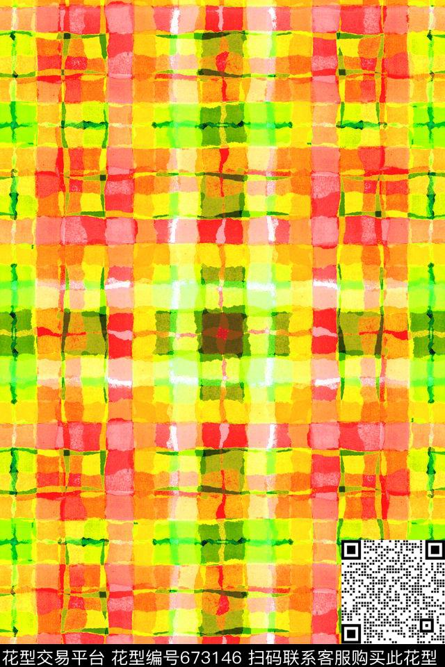 苏格兰格格子衫格子条纹数码印花华亿平台下载（图片编号: 673146） - 瓦栏（Walan）