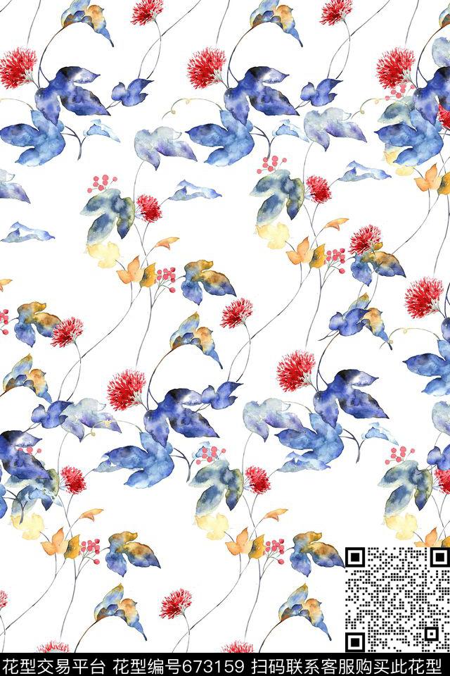 花朵花卉传统印花华亿平台下载（图片编号: 673159） - 瓦栏（Walan）