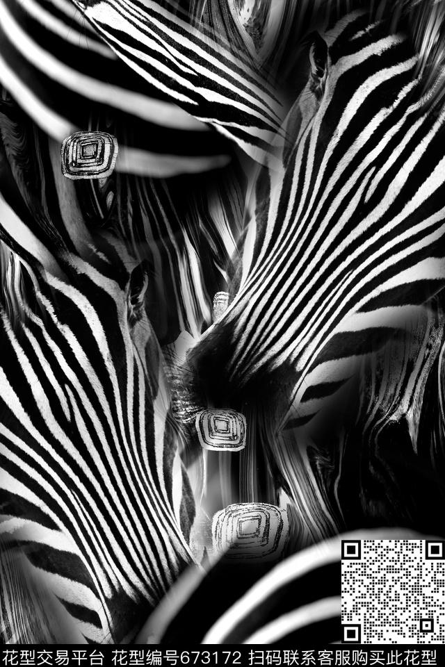 时尚动物纹拼接数码印花华亿平台下载（图片编号: 673172） - 瓦栏（Walan）