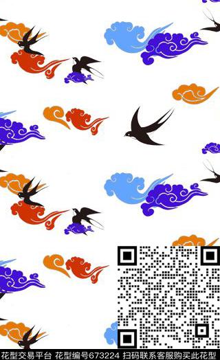 百鸟图鸟趣味传统印花华亿平台下载（图片编号: 673224） - 瓦栏（Walan）