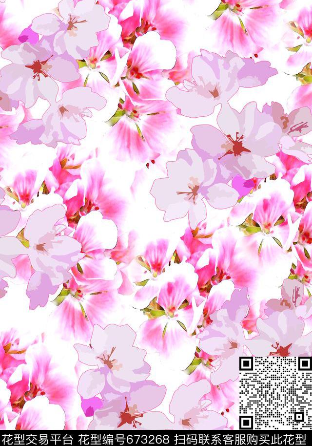 水彩风格花卉花卉传统印花华亿平台下载（图片编号: 673268） - 瓦栏（Walan）