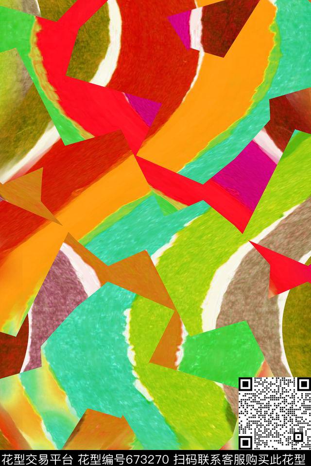 民族风条纹波浪条纹大条纹数码印花华亿平台下载（图片编号: 673270） - 瓦栏（Walan）