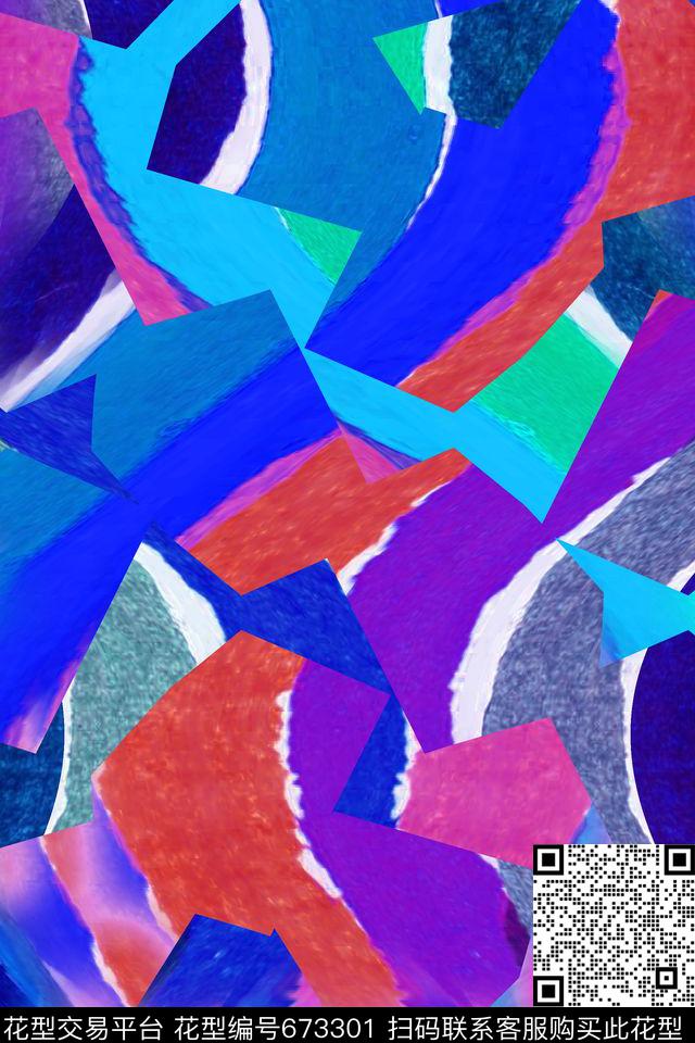 民族风条纹波浪条纹大条纹数码印花华亿平台下载（图片编号: 673301） - 瓦栏（Walan）