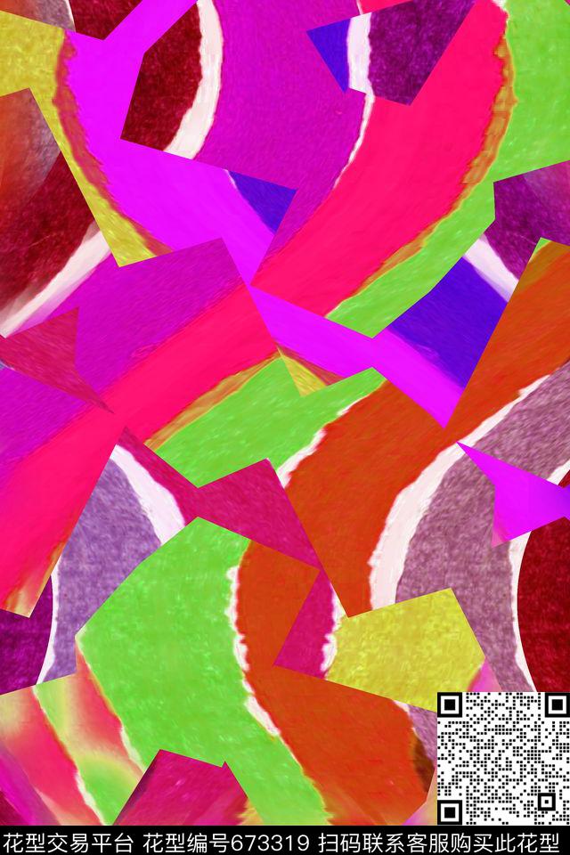 民族风条纹波浪条纹大条纹数码印花华亿平台下载（图片编号: 673319） - 瓦栏（Walan）