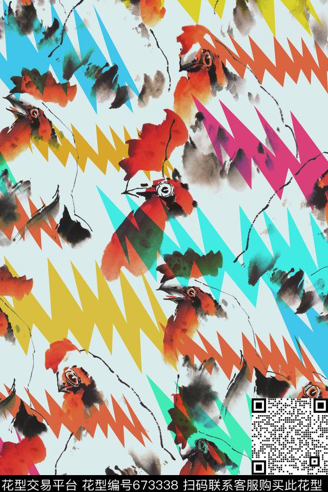 锯齿Z字形抽象传统印花华亿平台下载（图片编号: 673338） - 瓦栏（Walan）