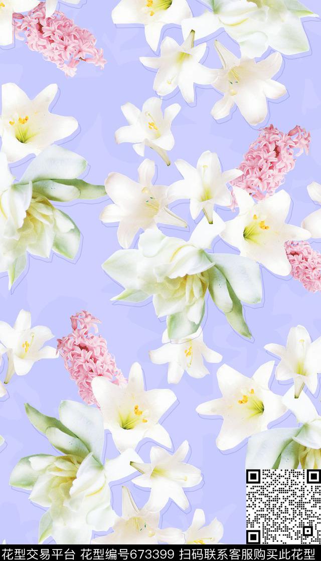 小清新花卉女装数码印花华亿平台下载（图片编号: 673399） - 瓦栏（Walan）