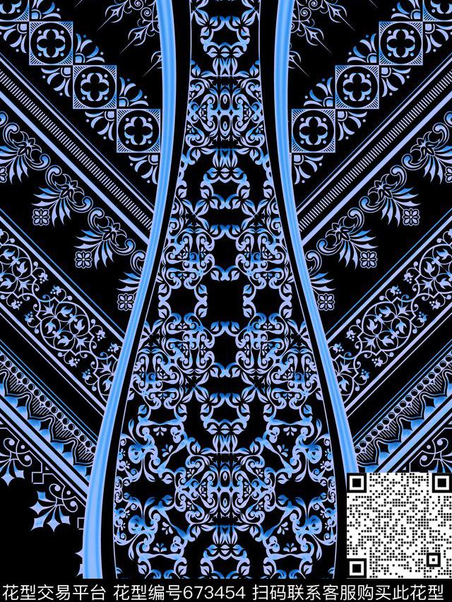 Fei-女装青花瓷中国风数码印花华亿平台下载（图片编号: 673454） - 瓦栏（Walan）