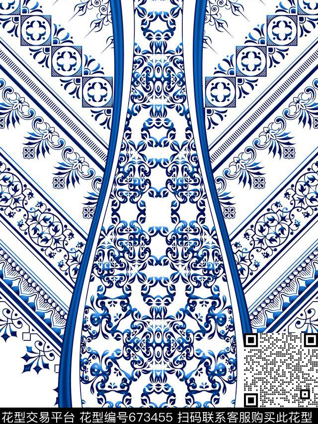 Fei-女装青花瓷中国风数码印花华亿平台下载（图片编号: 673455） - 瓦栏（Walan）