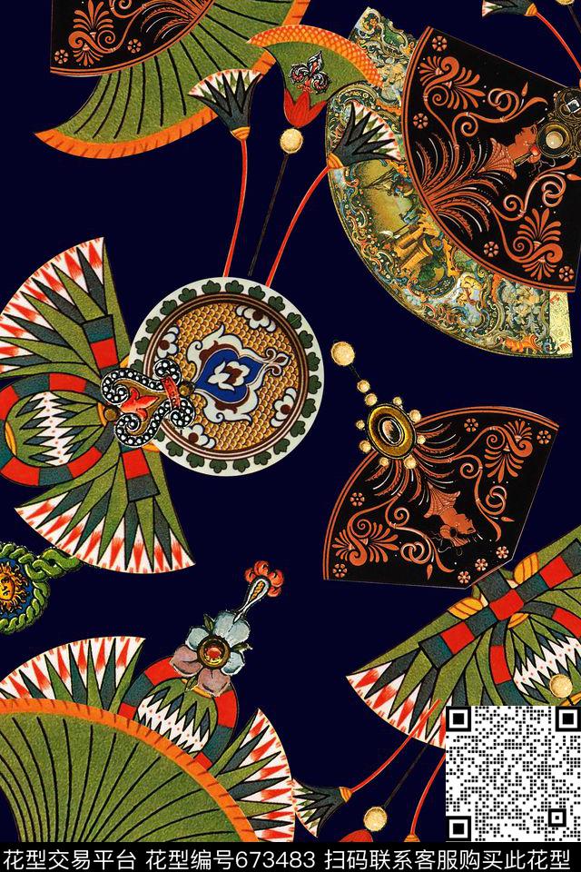 非洲宫廷风波西米亚数码印花华亿平台下载（图片编号: 673483） - 瓦栏（Walan）