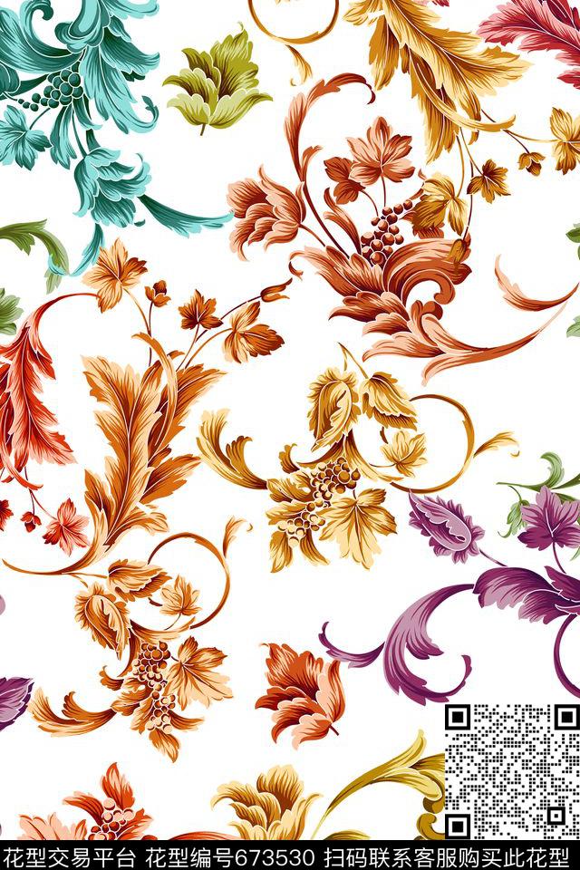 佩斯利腰果传统印花华亿平台下载（图片编号: 673530） - 瓦栏（Walan）