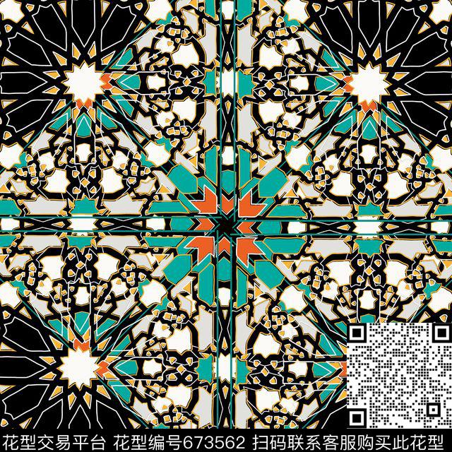 欧式波西米亚英伦数码印花华亿平台下载（图片编号: 673562） - 瓦栏（Walan）