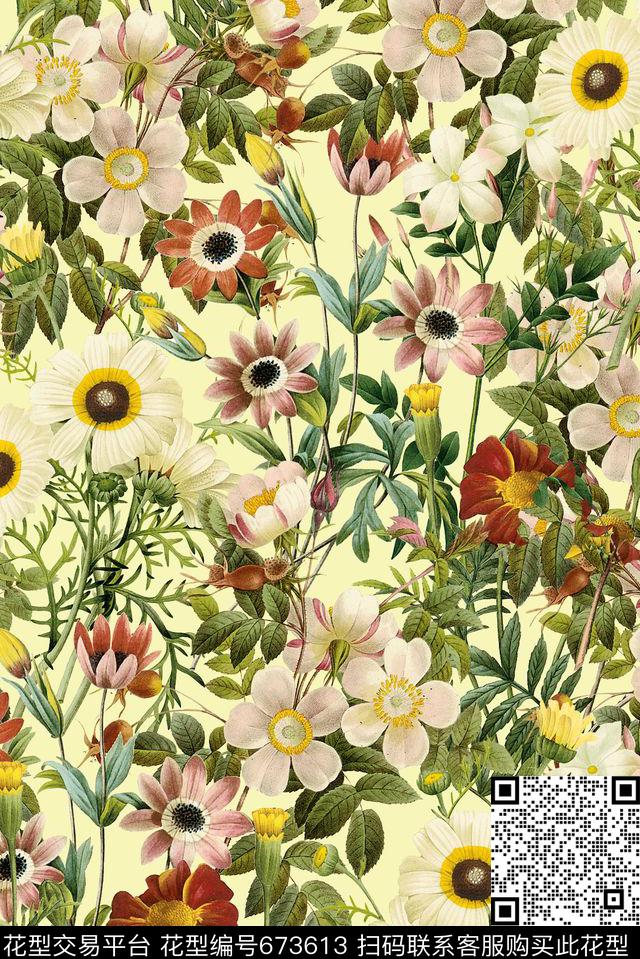 玫瑰春秋款女装定实花卉数码印花华亿平台下载（图片编号: 673613） - 瓦栏（Walan）