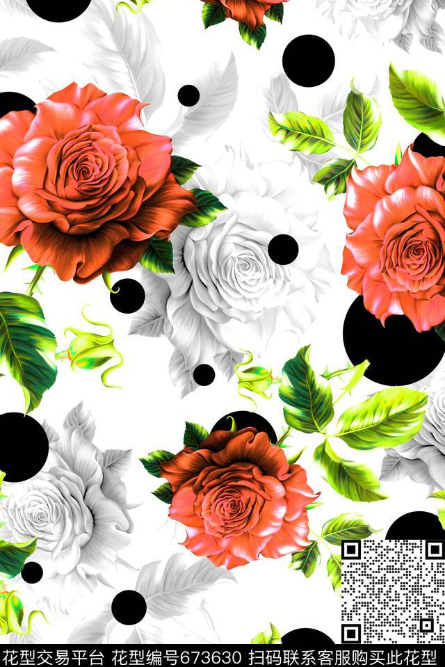 花卉女装春夏数码印花华亿平台下载（图片编号: 673630） - 瓦栏（Walan）