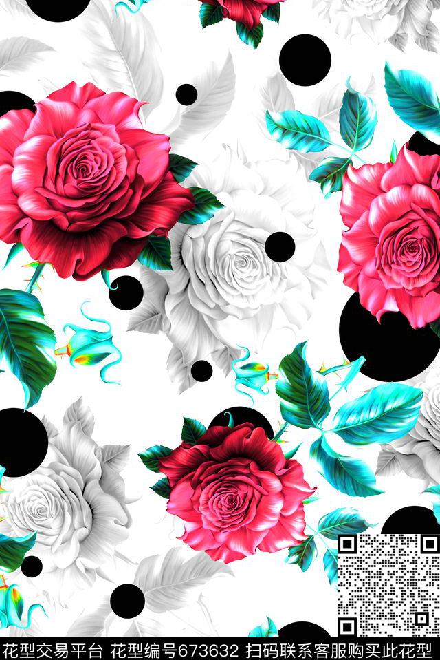花卉女装春夏数码印花华亿平台下载（图片编号: 673632） - 瓦栏（Walan）