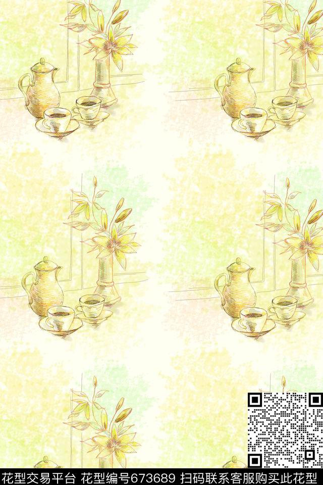 树林风景传统印花华亿平台下载（图片编号: 673689） - 瓦栏（Walan）