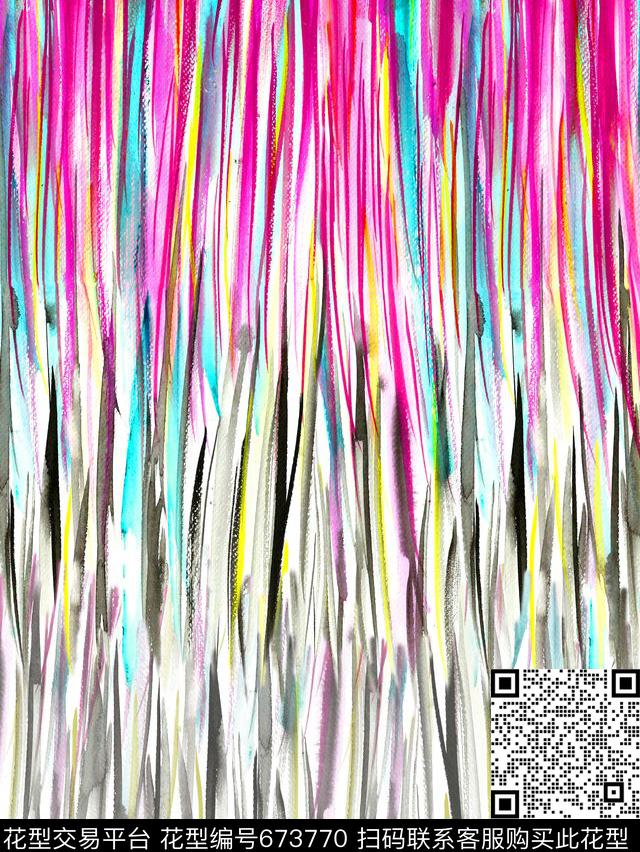 水彩肌理条纹手绘水彩数码印花华亿平台下载（图片编号: 673770） - 瓦栏（Walan）