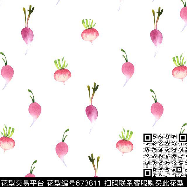 手绘萝卜胡萝卜数码印花华亿平台下载（图片编号: 673811） - 瓦栏（Walan）