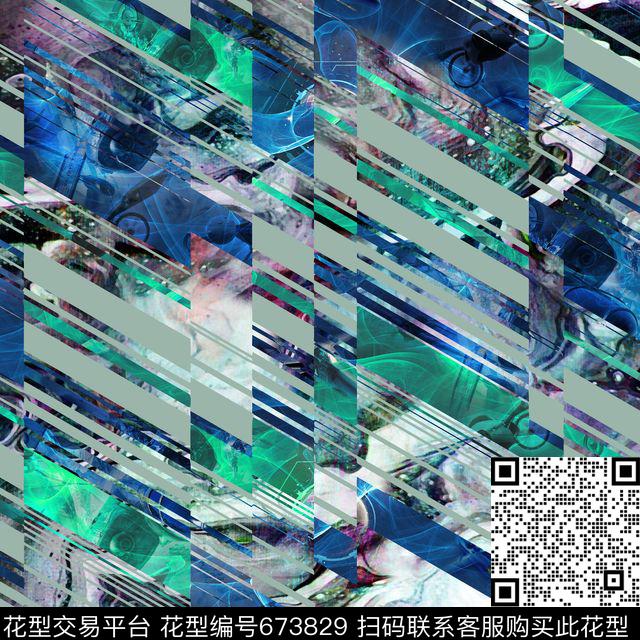 肌理斜条纹星空科技数码印花华亿平台下载（图片编号: 673829） - 瓦栏（Walan）