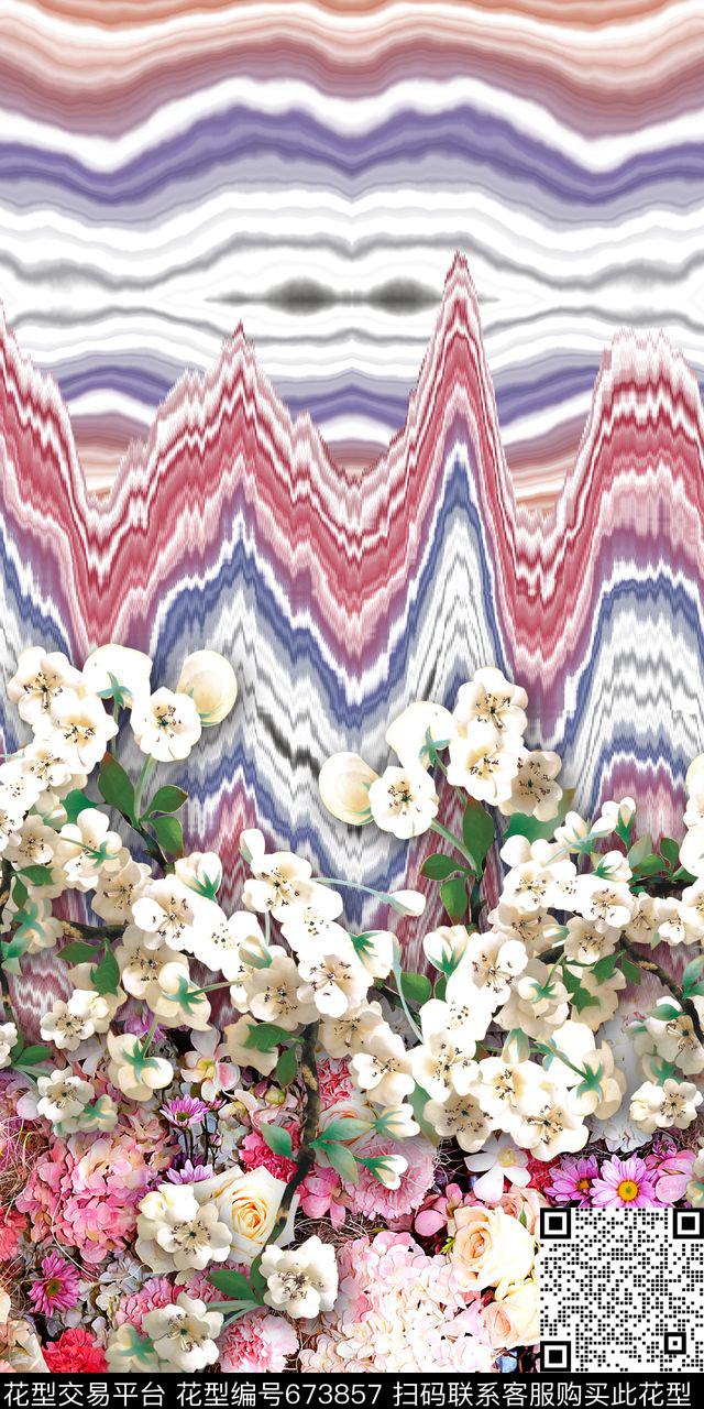 小碎花花朵花卉数码印花华亿平台下载（图片编号: 673857） - 瓦栏（Walan）