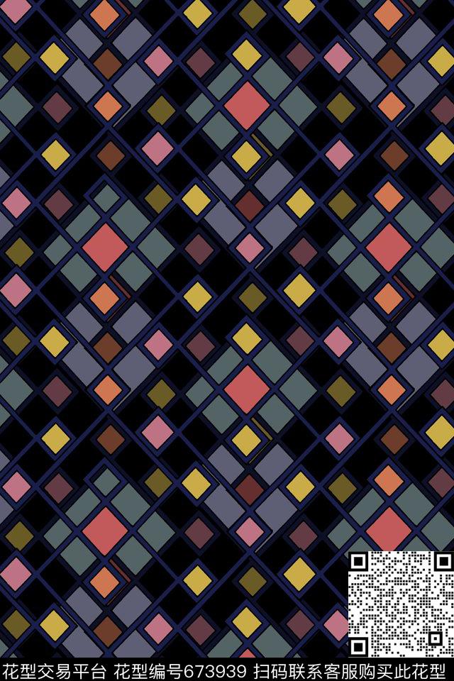 方格小方块色块传统印花华亿平台下载（图片编号: 673939） - 瓦栏（Walan）