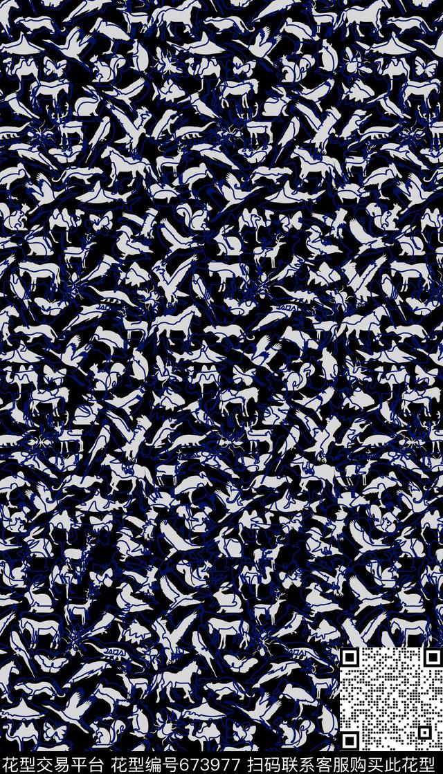 抽象卡通男装传统印花华亿平台下载（图片编号: 673977） - 瓦栏（Walan）