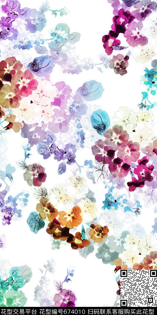 花朵小碎花花卉数码印花华亿平台下载（图片编号: 674010） - 瓦栏（Walan）