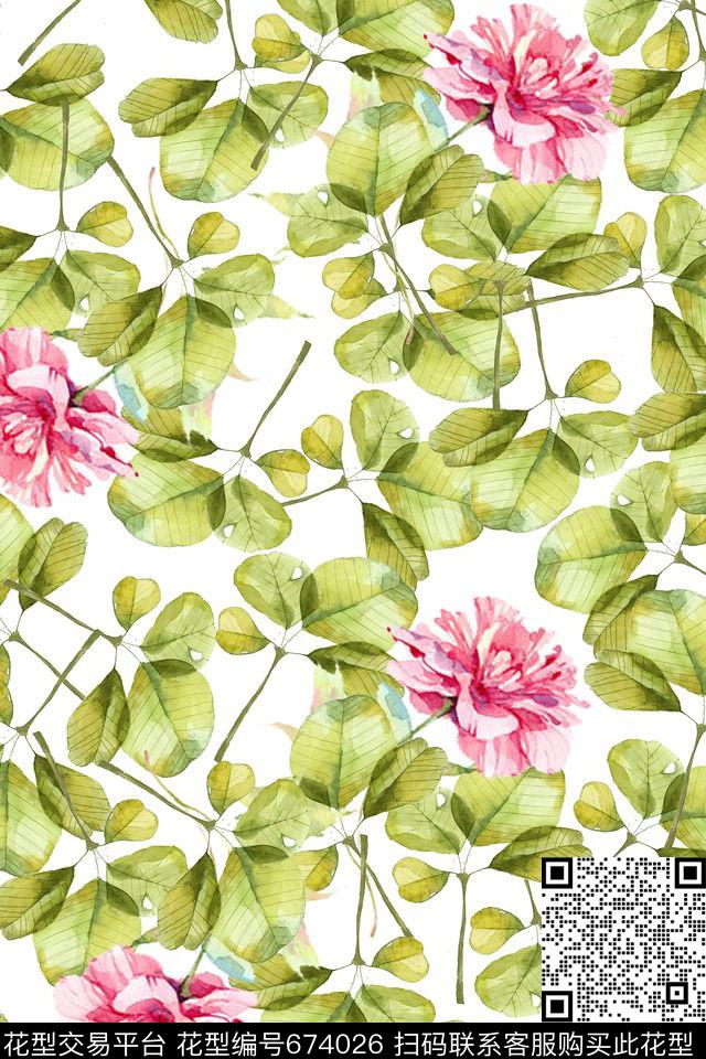 花卉小清新青春传统印花华亿平台下载（图片编号: 674026） - 瓦栏（Walan）