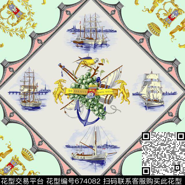 时尚大牌风格帆船印花华亿平台下载（图片编号: 674082） - 瓦栏（Walan）