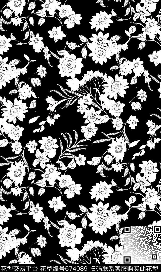 电脑手绘花卉男装传统印花时尚小碎花数码印花华亿平台下载（图片编号: 674089） - 瓦栏（Walan）