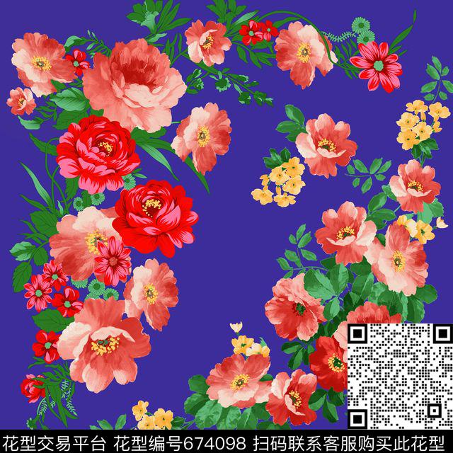 花朵花卉数码印花华亿平台下载（图片编号: 674098） - 瓦栏（Walan）