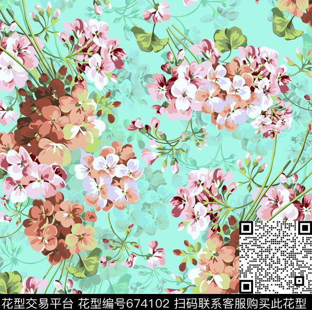 花朵花卉数码印花华亿平台下载（图片编号: 674102） - 瓦栏（Walan）
