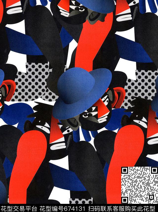 几何解构趣味数码印花华亿平台下载（图片编号: 674131） - 瓦栏（Walan）