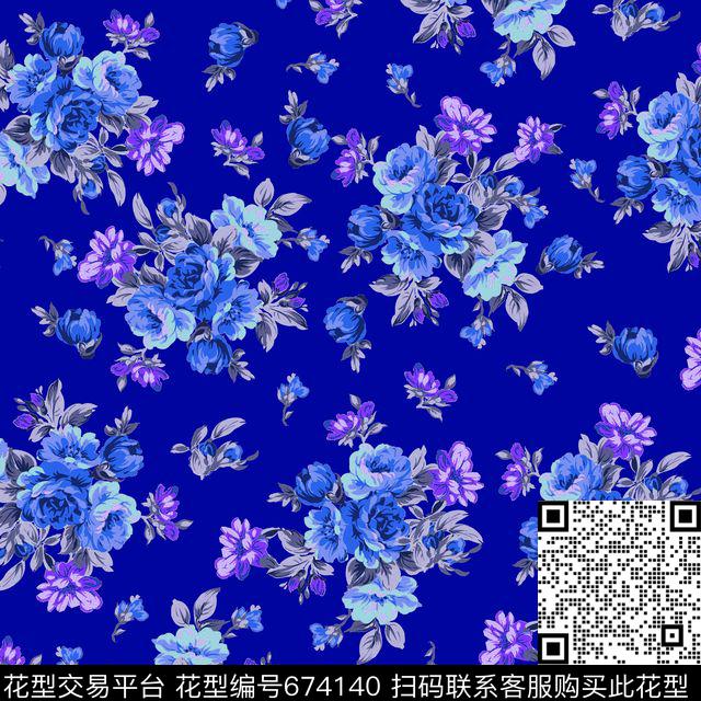 女装睡衣乱花牡丹玫瑰数码印花华亿平台下载（图片编号: 674140） - 瓦栏（Walan）