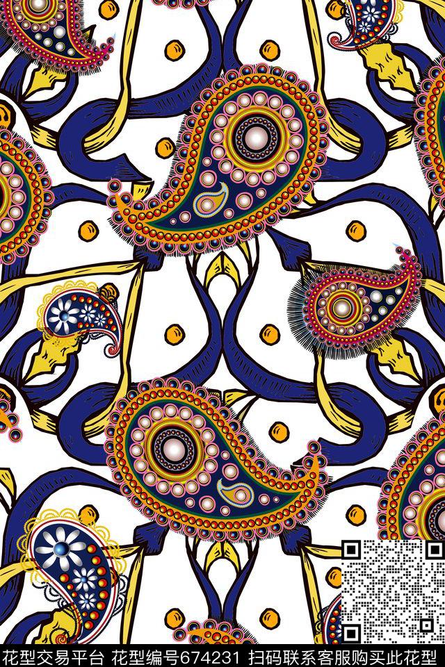 大牌时尚几何数码印花华亿平台下载（图片编号: 674231） - 瓦栏（Walan）