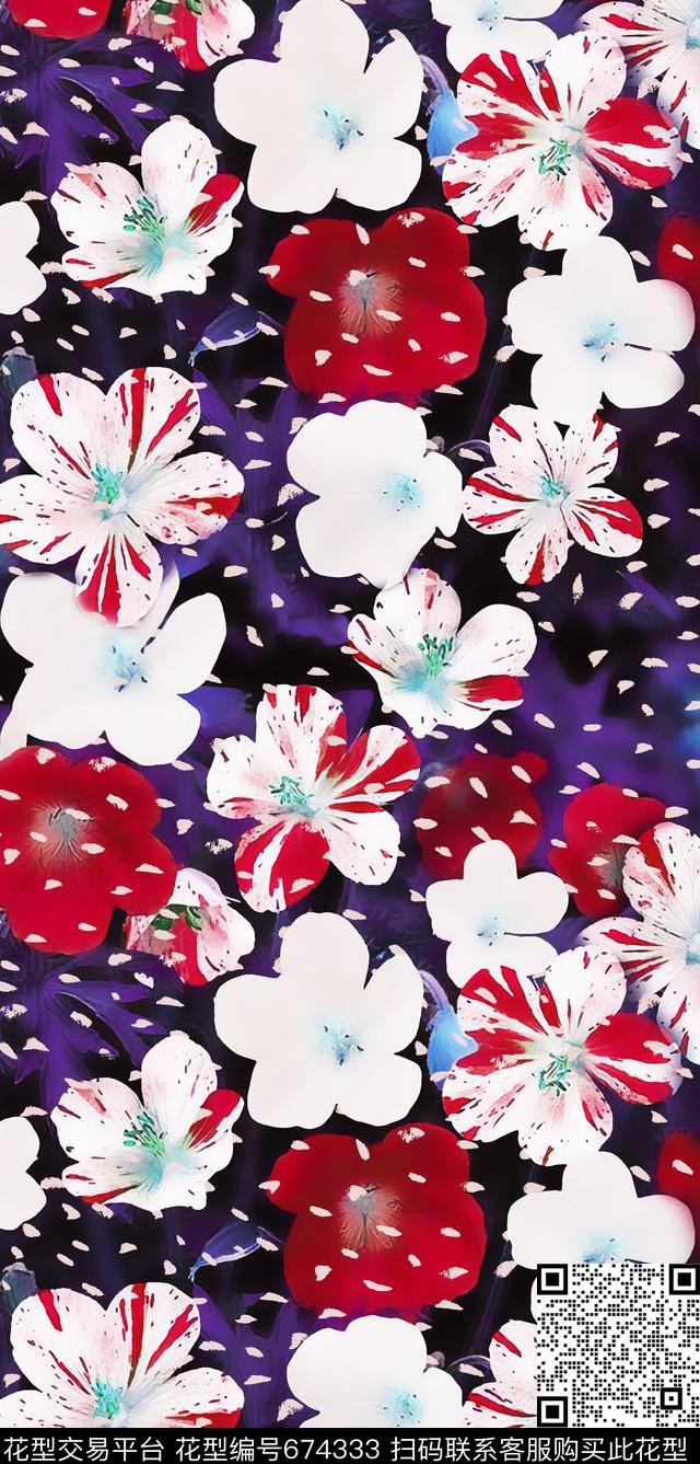 小碎花花朵花卉数码印花华亿平台下载（图片编号: 674333） - 瓦栏（Walan）