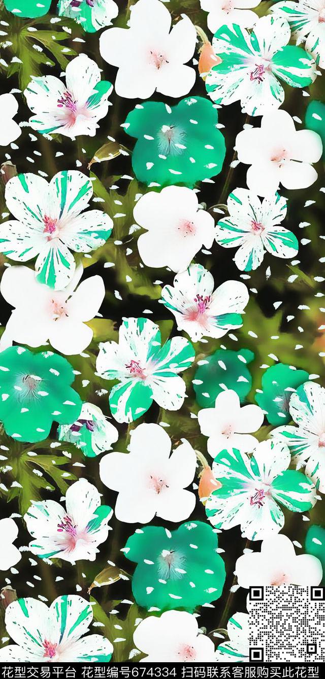 小碎花花朵花卉数码印花华亿平台下载（图片编号: 674334） - 瓦栏（Walan）