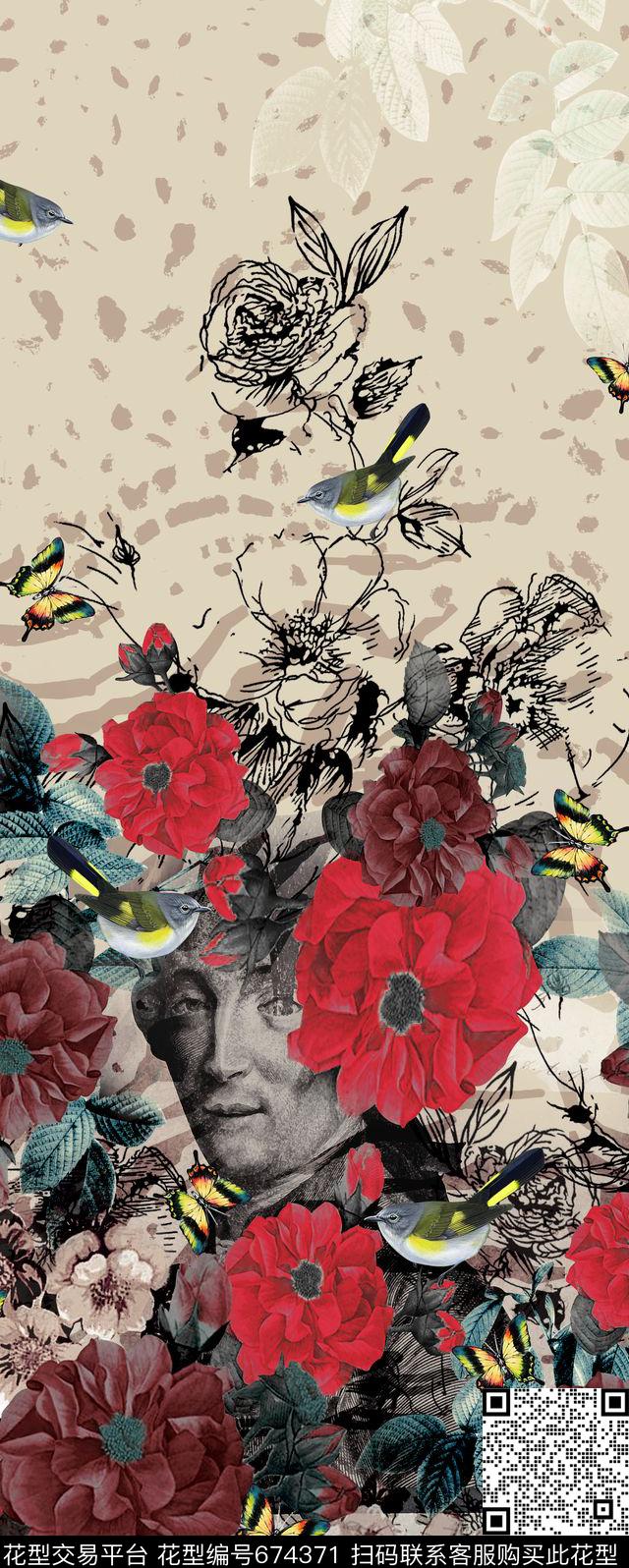 定位华亿平台花卉欧式数码印花华亿平台下载（图片编号: 674371） - 瓦栏（Walan）