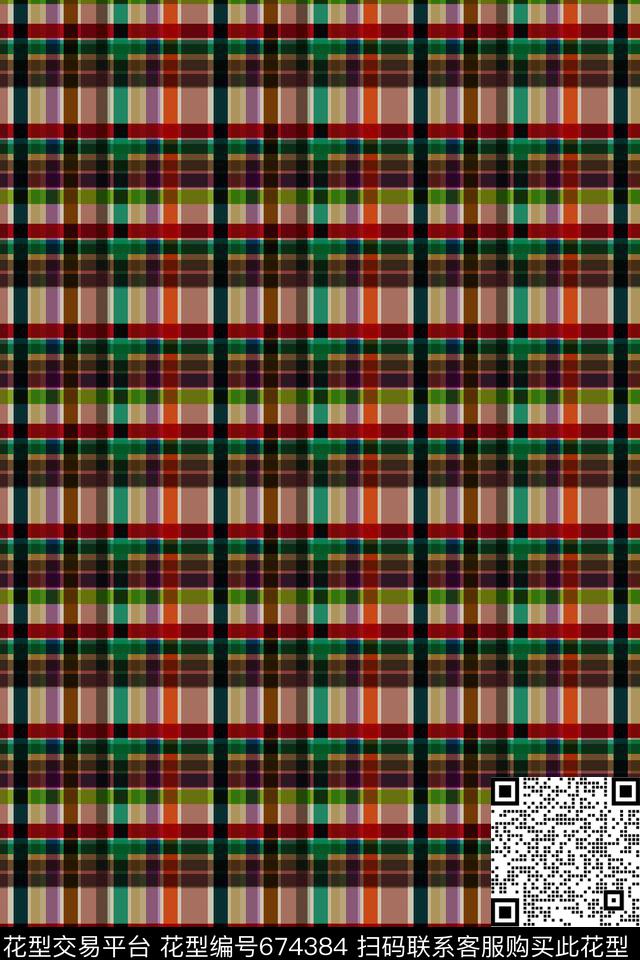 格子女装几何数码印花华亿平台下载（图片编号: 674384） - 瓦栏（Walan）