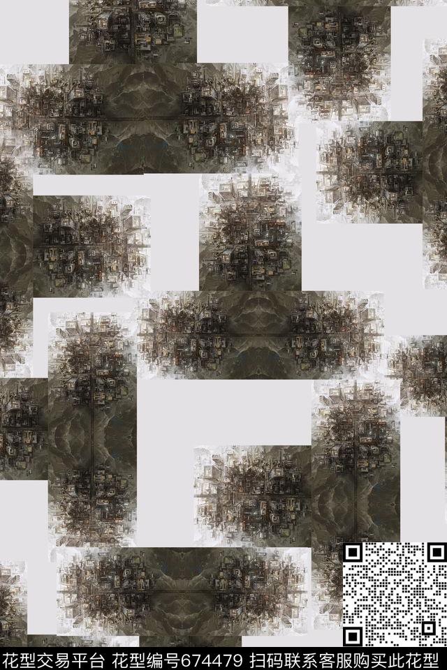 抽象几何男装印花数码印花华亿平台下载（图片编号: 674479） - 瓦栏（Walan）