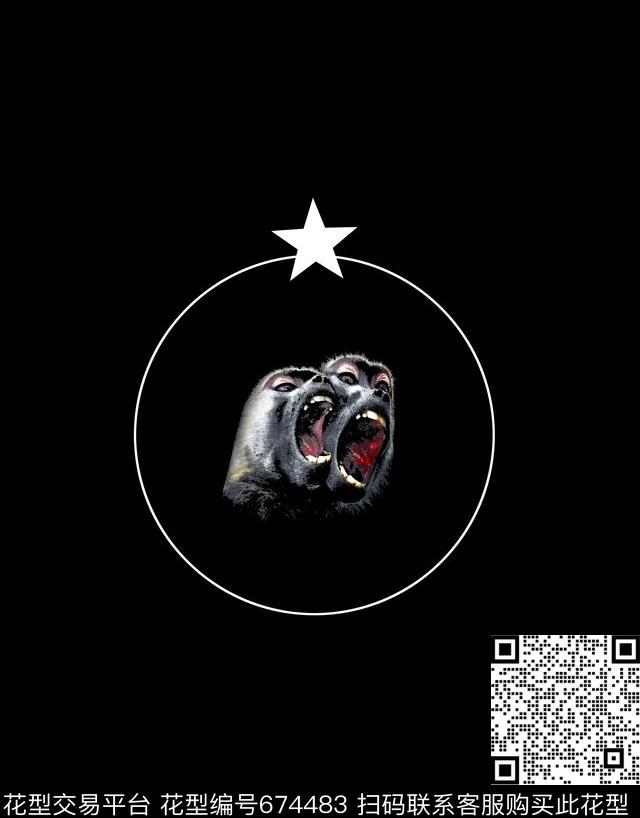 趣味大牌猴子数码印花华亿平台下载（图片编号: 674483） - 瓦栏（Walan）